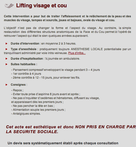 lifting visage et cou