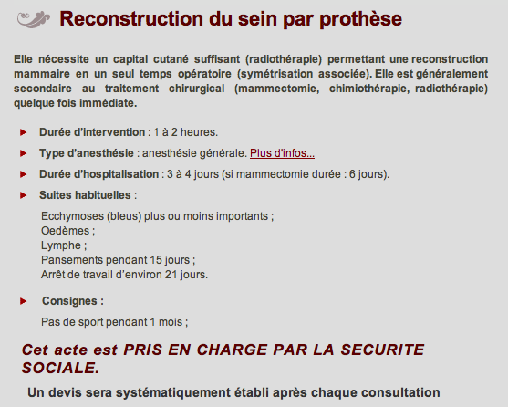 reconstruction par prothèse